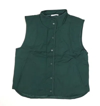 Staccato Women's Quilted Snap Button Vest In Green
