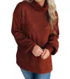 Staccato Words And Comfort Sweater Top In Earth/brown In Multi