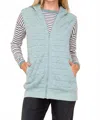 Staccato Wrinley Long Vest In Smoky Jade In Multi