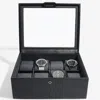 Stackers Men's  Eight Piece Watch Box Black In Black