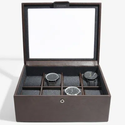 Stackers Men's  Eight Piece Watch Box  Brown