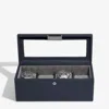 Stackers Men's  Navy Blue Four Piece Watch Box In Blue