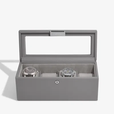 Stackers Men's  Slate Grey Four Piece Watch Box