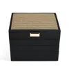 Stackers Women's Black / Brown  Raffia Black Jewellery Box Set Of Four In Multi