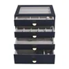 Stackers Women's Blue  Classic Navy Pebble Set Of Four Drawers In Black