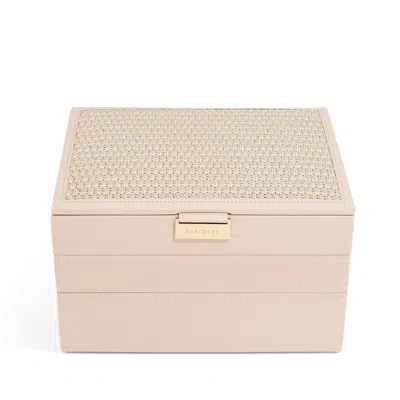 Stackers Women's Neutrals / Pink  Classic Blush Pink Raffia Jewellery Box Set Of Three
