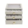 Stackers Women's Neutrals  Oatmeal Classic Jewelry Box With Drawers In White