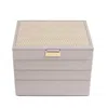Stackers Women's Neutrals  Raffia Taupe Classic Jewellery Box Set Of Four In Gray