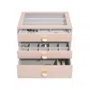 Stackers Women's Orange  Blush Pink Classic Jewelry Box With Drawers In Pink
