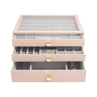 Stackers Women's Orange  Blush Pink Supersize Jewelry Box With Drawers