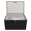 Stackers Women's  Classic Black Jewellery Box Set Of Three In Black