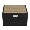 Stackers Women's  Classic Black Raffia Jewellery Box Set Of Three In Black