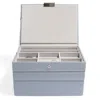 Stackers Women's  Classic Dusky Blue Jewellery Box Set Of Three In Blue