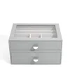 Stackers Women's  Classic Pebble Grey Jewellery Box Set Of Two Drawers In Gray