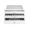 Stackers Women's  Supersize White Pebble Set Of Three Drawers Jewelry Box In Metallic