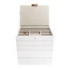 Stackers Women's White / Rose Gold  White Jewelry Box Classic Set Of Five Rose Gold In White