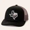 Stackin Bills Black & Charcoal Gray With Texas Logo Patch Snap Back Cap In Black