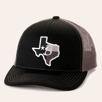 Stackin Bills Black & Charcoal Gray With Texas Logo Patch Snap Back Cap