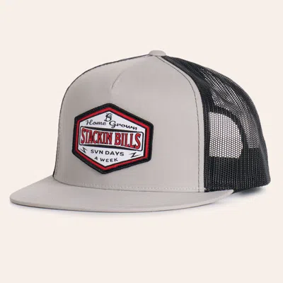 Stackin Bills Black & Silver Seven Days A Week Flat Bill Trucker Cap