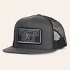 Stackin Bills Charcoal Logo Patch Flat Bill Trucker Cap In Gray