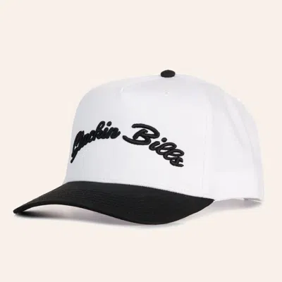 Stackin Bills Embroidered White & Black Curved Bill Cap