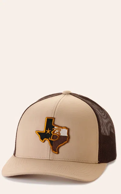 Stackin Bills Khaki & Brown Texas Logo Patch Snapback Cap
