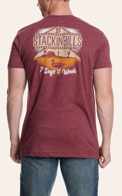 Stackin Bills Stackin' Bills Maroon Logo T-shirt In Red