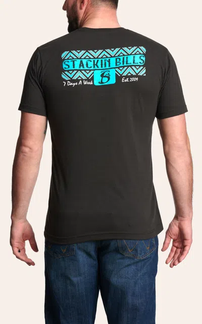 Stackin Bills Men's Black 7 Days Graphic Logo T-shirt In Gray