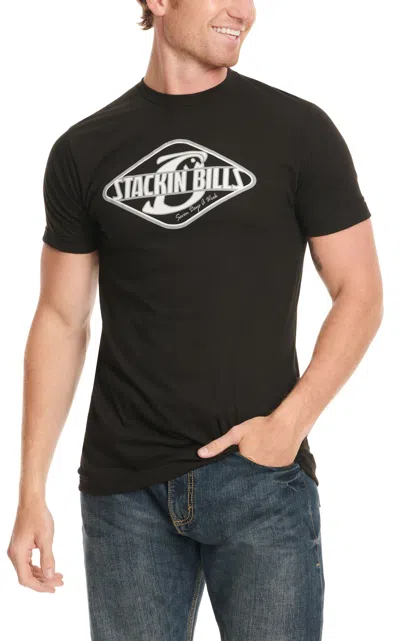 Stackin Bills Stackin' Bills Men's Black & Diamond Logo Graphic T-shirt