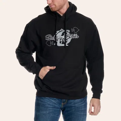 Stackin Bills Men's Black Spade Logo Graphic Hoodie