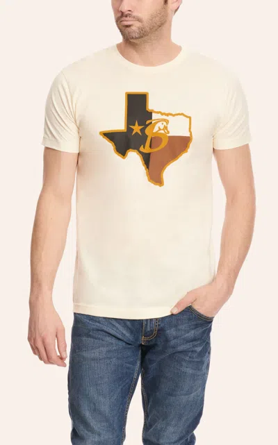 Stackin Bills Stackin' Bills Men's Cream With State Of Texas Logo Graphic Short Sleeve T-shirt In White