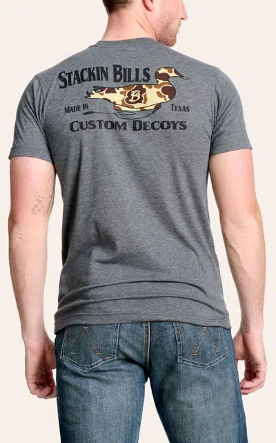 Stackin Bills Men's Gray Custom Decoys Logo T-shirt