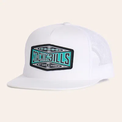 Stackin Bills White 7 Days A Week Flat Bill Trucker Cap