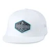 Stackin Bills White On White & Light Blue Duck Logo Patch Cap In White