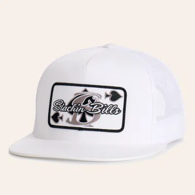 Stackin Bills White Spade Deck Patch Mesh Snapback Cap