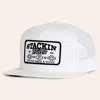 Stackin Bills White Stone Patch Flat Bill Trucker Cap In White