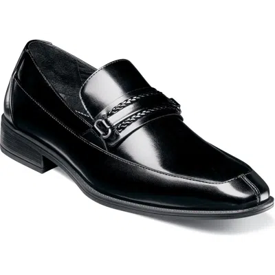 Stacy Adams Aberdeen Saddle Slip-on Loafer In Black