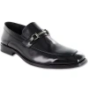 Stacy Adams Blake Mens Leather Moc-toe Slip-on Dress Shoes In Black
