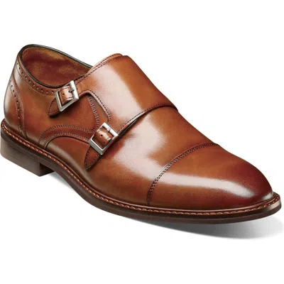 Stacy Adams Boswell Cap Toe Double Monk Strap In Brown