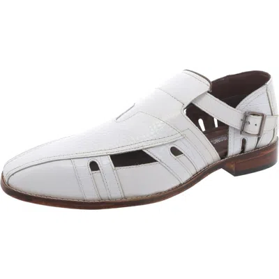 Stacy Adams Calvino Mens Leather Slip On Oxfords In White