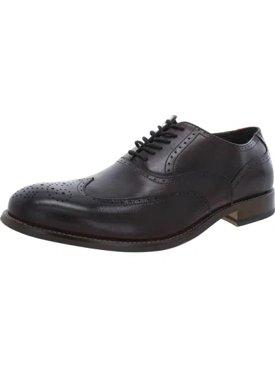 Stacy Adams Dunbar Mens Leather Dress Oxfords In Black