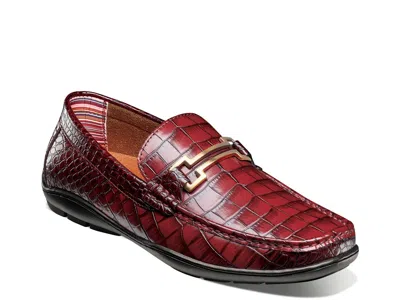 Stacy Adams Embrey Moc Toe Driver In Burgundy