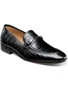 Stacy Adams Ferdinand Mens Leather Almond Toe Loafers In Black