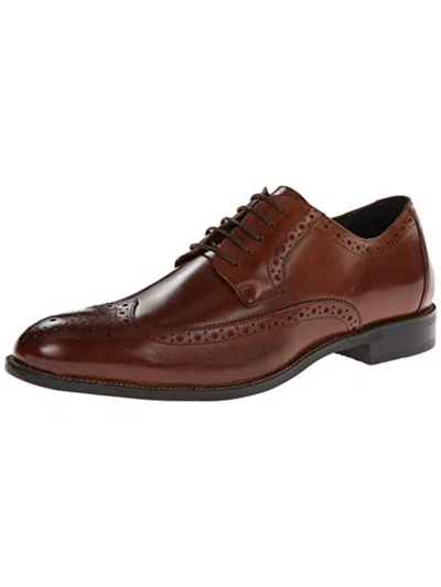 STACY ADAMS GARRISON MENS LEATHER BROGUE OXFORDS
