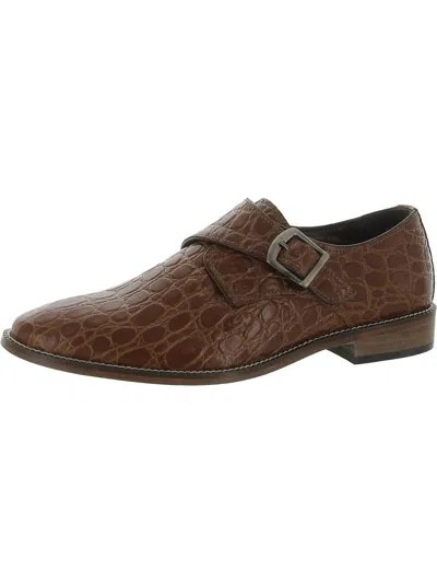 Stacy Adams Gavino Mens Leather Buckle Dress Shoes In Brown