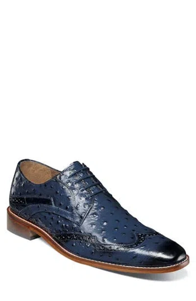 Stacy Adams Gennaro Wingtip Derby In Blue