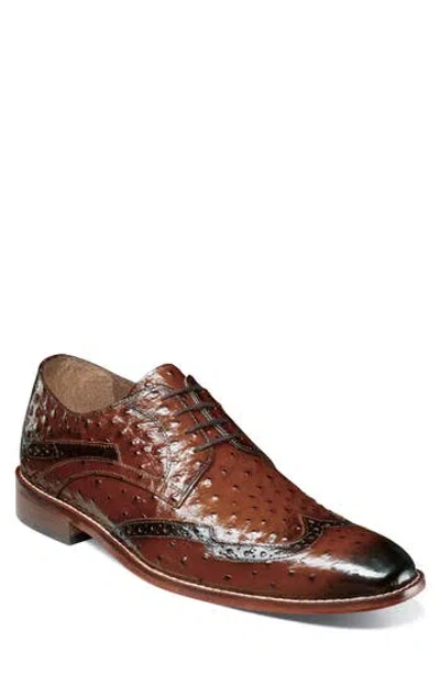Stacy Adams Gennaro Wingtip Derby In Cognac