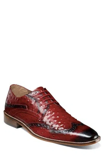Stacy Adams Gennaro Wingtip Derby In Red