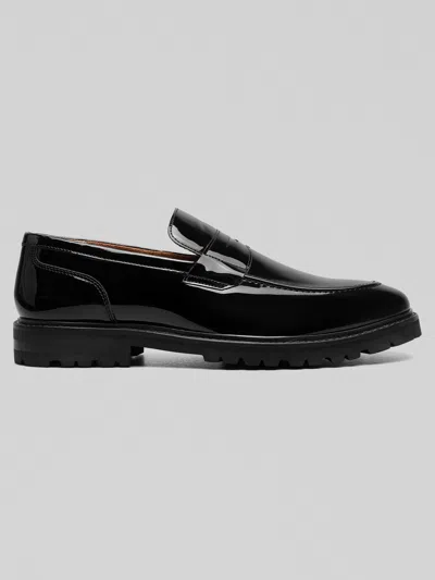 Stacy Adams Hazelton Moc Toe Penny Loafers In Black