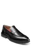 Stacy Adams Hazleton Apron Toe Lugged Penny Loafer In Black